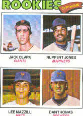 1977 Topps Baseball Cards      488     Jack Clark/Ruppert Jones/Lee Mazzilli/Dan Thomas RC